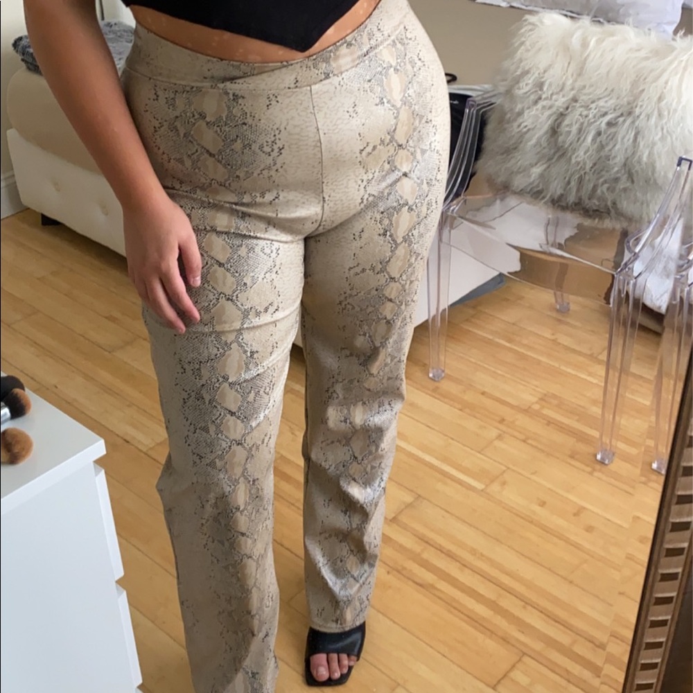 NWT PLT faux snakeskin long pants